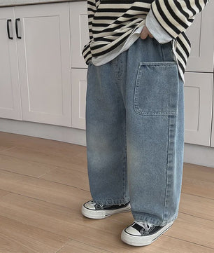 Jongens Denim Spijkerbroek met Elastische Taille en Zijzakken - Casual Lente/Herfst