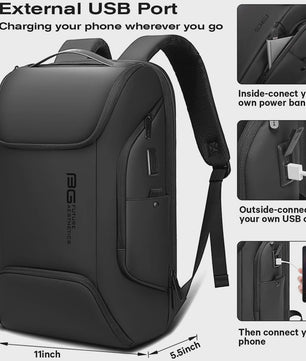 BANGE Smart Business Rugzak met USB-poort - Waterdicht, Geschikt voor 15.6" Laptop