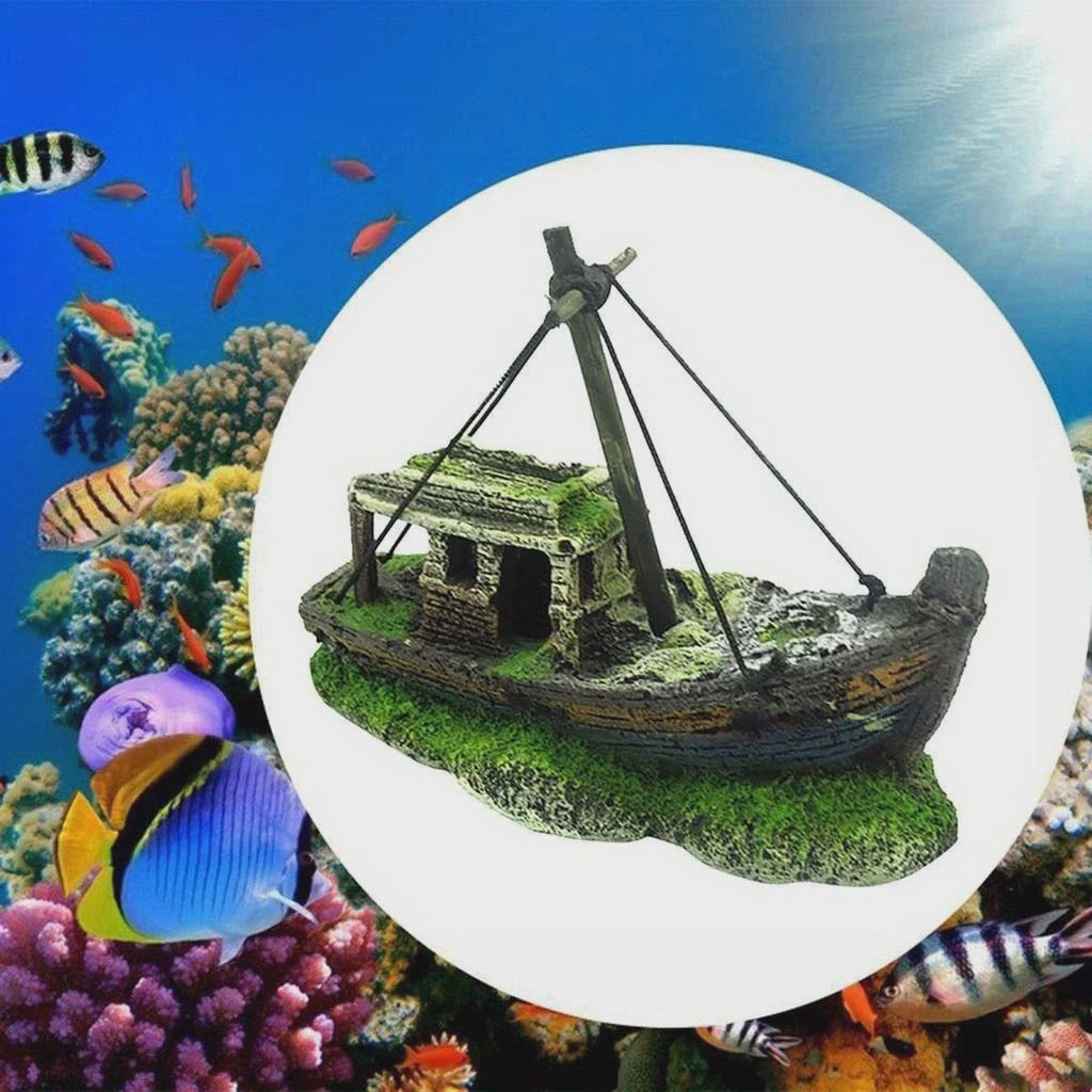 Verlaten Scheepswrak Decoratie voor Aquarium - Uniek Onderwaterlandschap