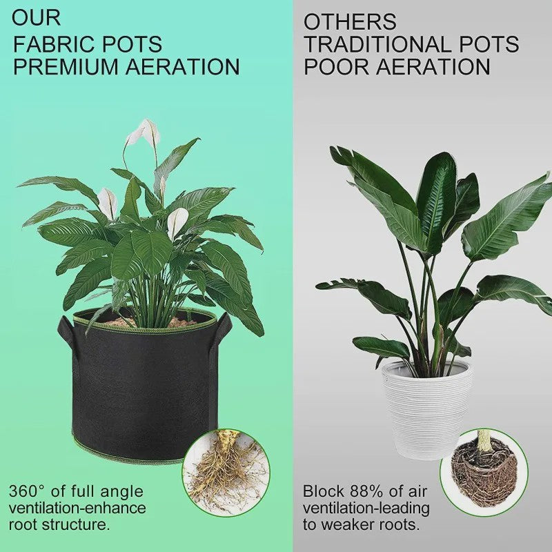 Planten Kweekzakken 2-10 Gallon - Ademend Vilt met Handvatten