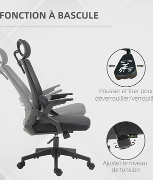 Ergonomische Bureaustoel Zwart - Verstelbaar, Kantelbaar, Mesh Rug & Hoofdsteun