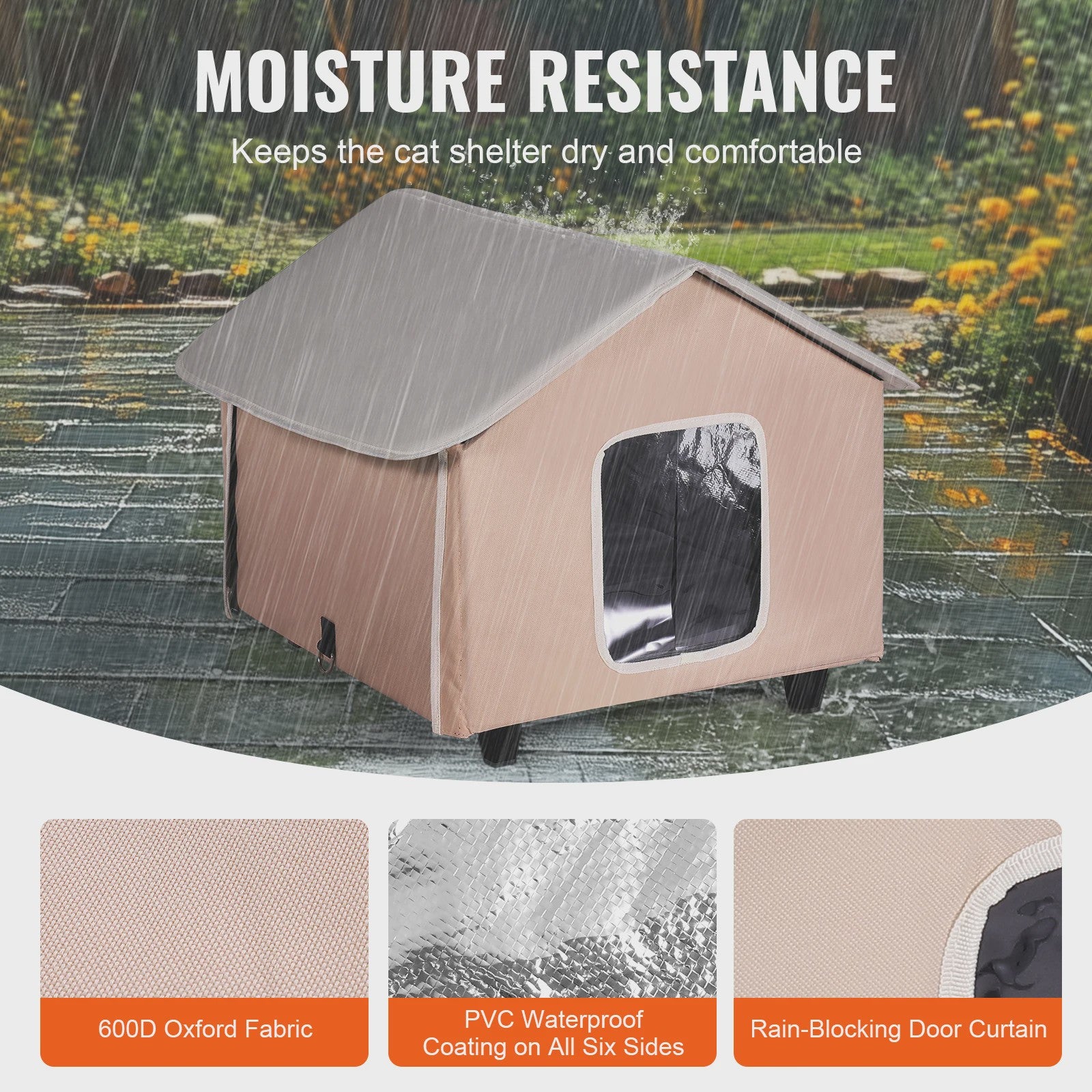 Verwarmd Kattenhuis Buiten - Waterdicht, Verstelbare Temperatuur & Timer