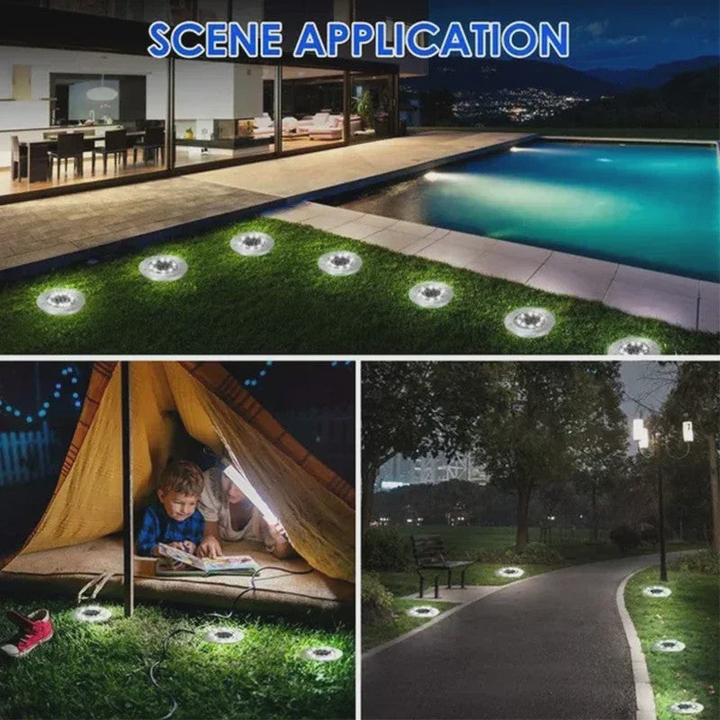 8/20 LED Solar Grondspots - Waterdichte Buitenverlichting voor Tuin, Pad & Terras