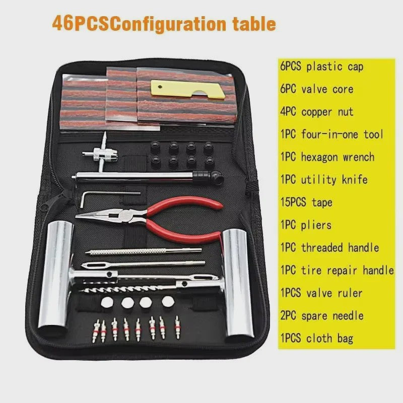 Universele Bandenreparatieset voor Auto & Motor - Compleet Gereedschap