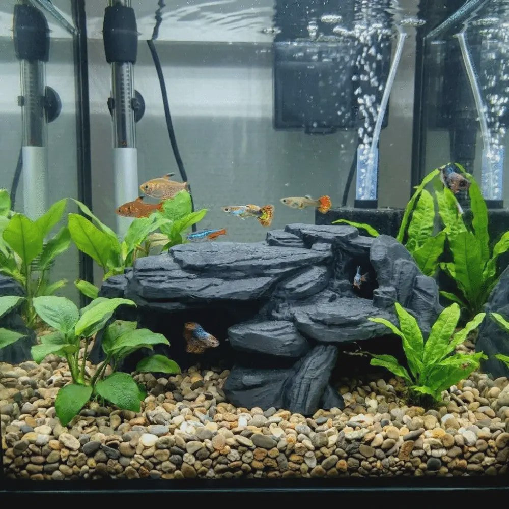 Realistische Rots Grot Decoratie voor Aquarium & Terrarium - Veilige Schuilplaats voor Vissen en Reptielen