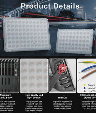 RGB LED Buitenlamp Floodlight 50W/100W/200W - Waterdicht IP66 - Tuin & Straatverlichting