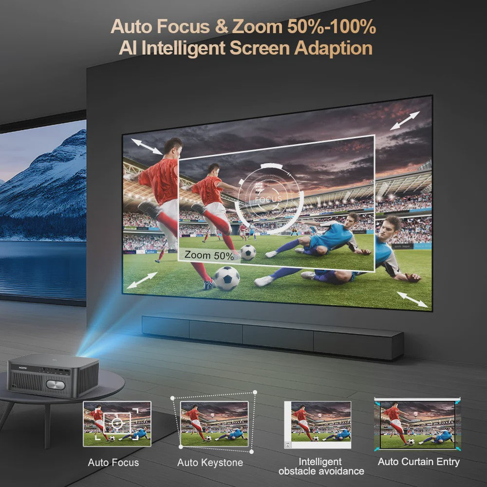 ThundeaL TD98Pro: 3000 ANSI Full HD 1080P 4K Smart Android WiFi Projector met Auto Focus & 3D Home Theater