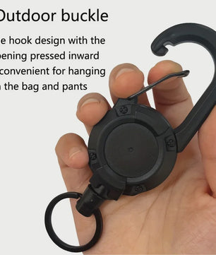 Intrekbare Sleutelhanger met Karabijnhaak - Heavy Duty Clip voor Tassen & Outdoor