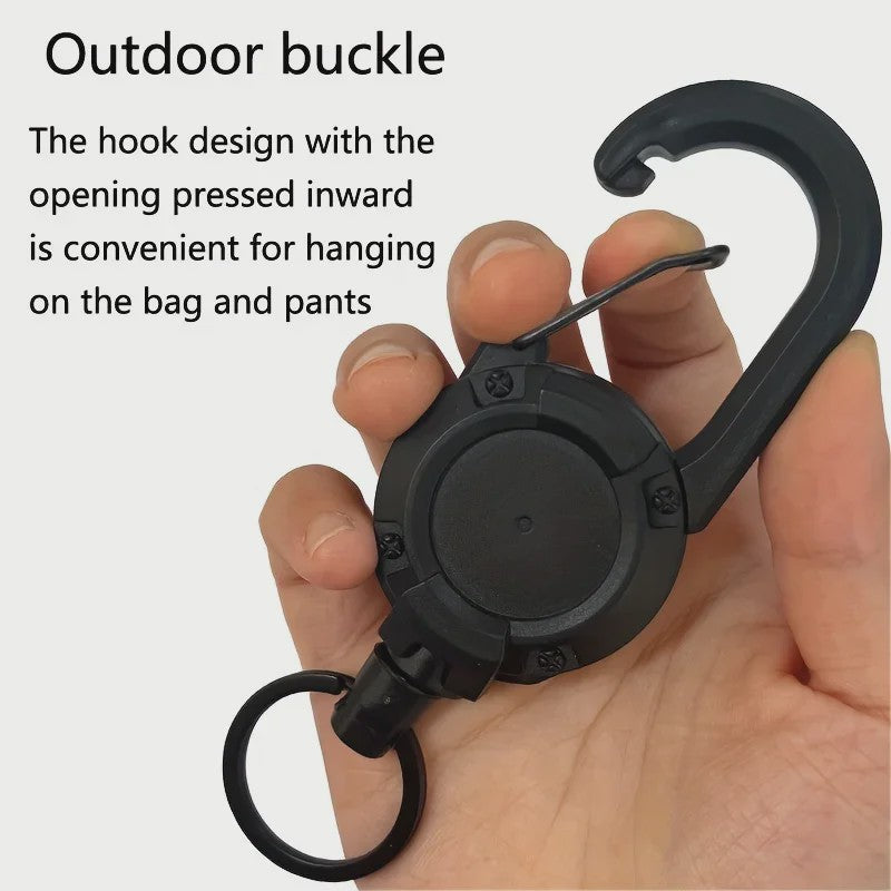 Intrekbare Sleutelhanger met Karabijnhaak - Heavy Duty Clip voor Tassen & Outdoor