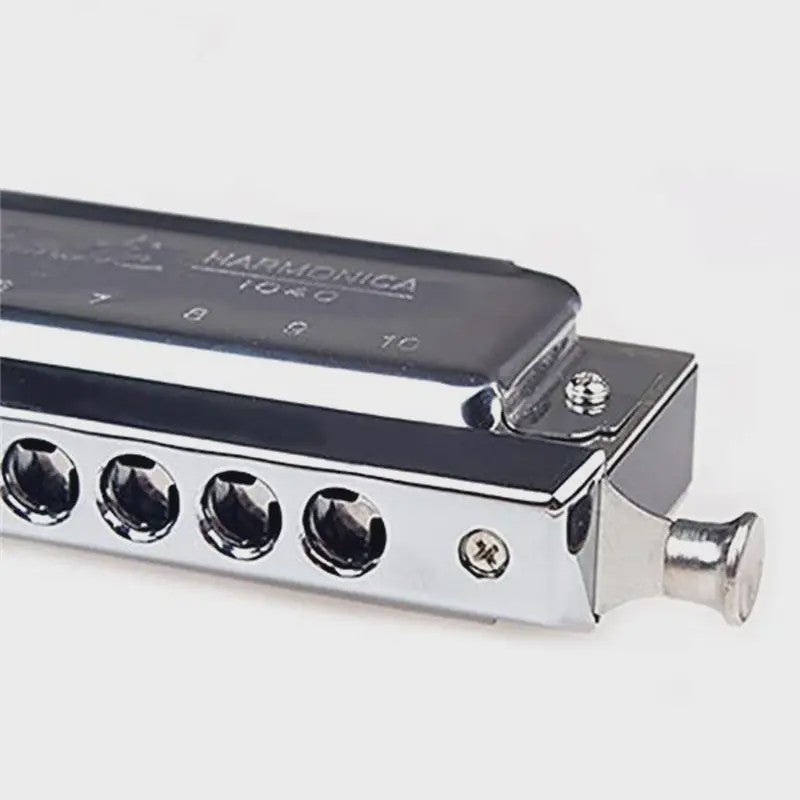 Professionele Chromatische Mondharmonica C - 10 Gaten, 40 Tonen