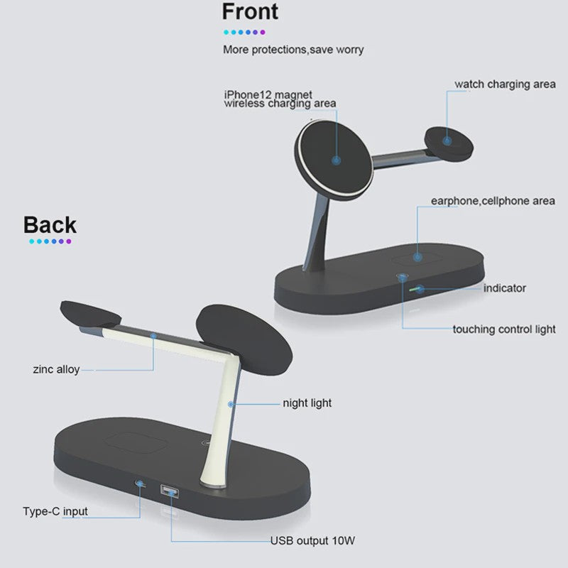 3-in-1 Draadloze Oplaadstandaard voor iPhone, Apple Watch & AirPods - Snel & Netjes