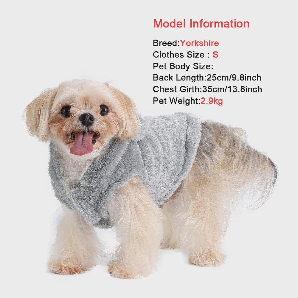 Schattige Fleece Hondenkleding met Capuchon - Winterjas voor Kleine en Middelgrote Honden & Katten