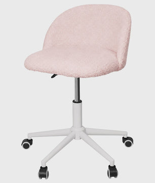 Stijlvolle Bureaustoel & Make-up Stoel met Schuimvulling en Verstelbare Hoogte - Roze, Wit of Grijs
