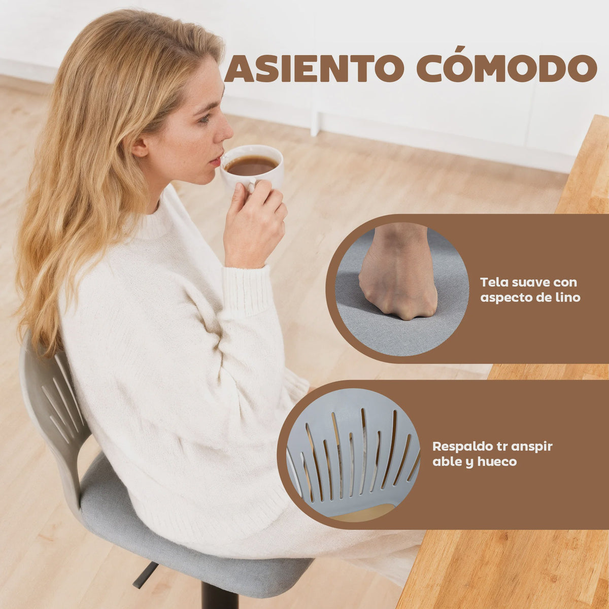 Set van 2 Zwarte Barstoelen met 360° Draai- en Hoogteverstelling (84-105 cm)