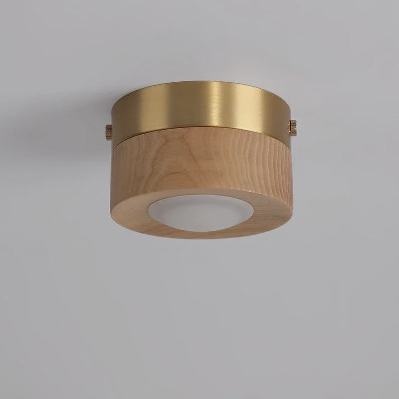 Moderne Houten Plafondlamp met LED - Essenhout & Walnoot - Sfeervolle Verlichting voor Hal, Woonkamer, Portiek