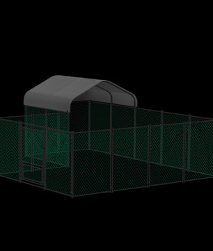 Grote Metalen Kippenren met Overkapping - 12.9x10.2x5.1ft