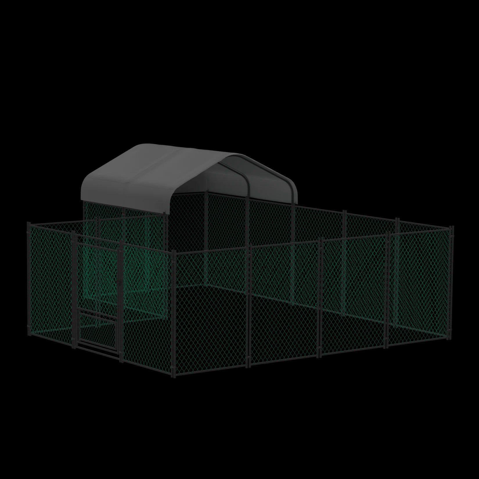 Grote Metalen Kippenren met Overkapping - 12.9x10.2x5.1ft