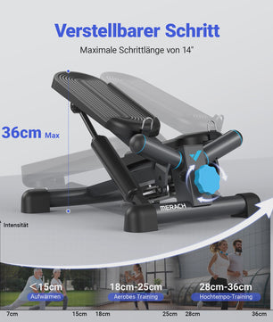 MERACH Mini Stepper met Weerstandsbanden - Twist Stair Climber voor Full Body Workout Thuis (max 150kg)