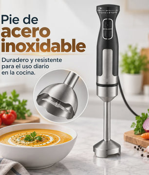 Krachtige 1000W Handmixer met 15 Snelheden, Turbo & RVS Steel - Perfect voor Soepen, Sauzen en Smoothies. Ergonomisch & 95cm Snoer.