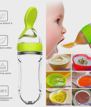 Baby Voeding Set: Silicone Fruit Speen & Lepel Flesje voor Baby's en Peuters