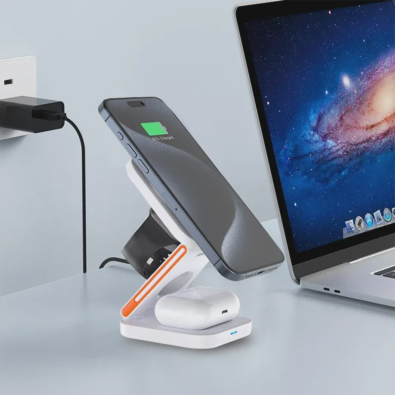 3-in-1 Magnetische Oplaadstation voor iPhone, Apple Watch & AirPods - Opvouwbaar