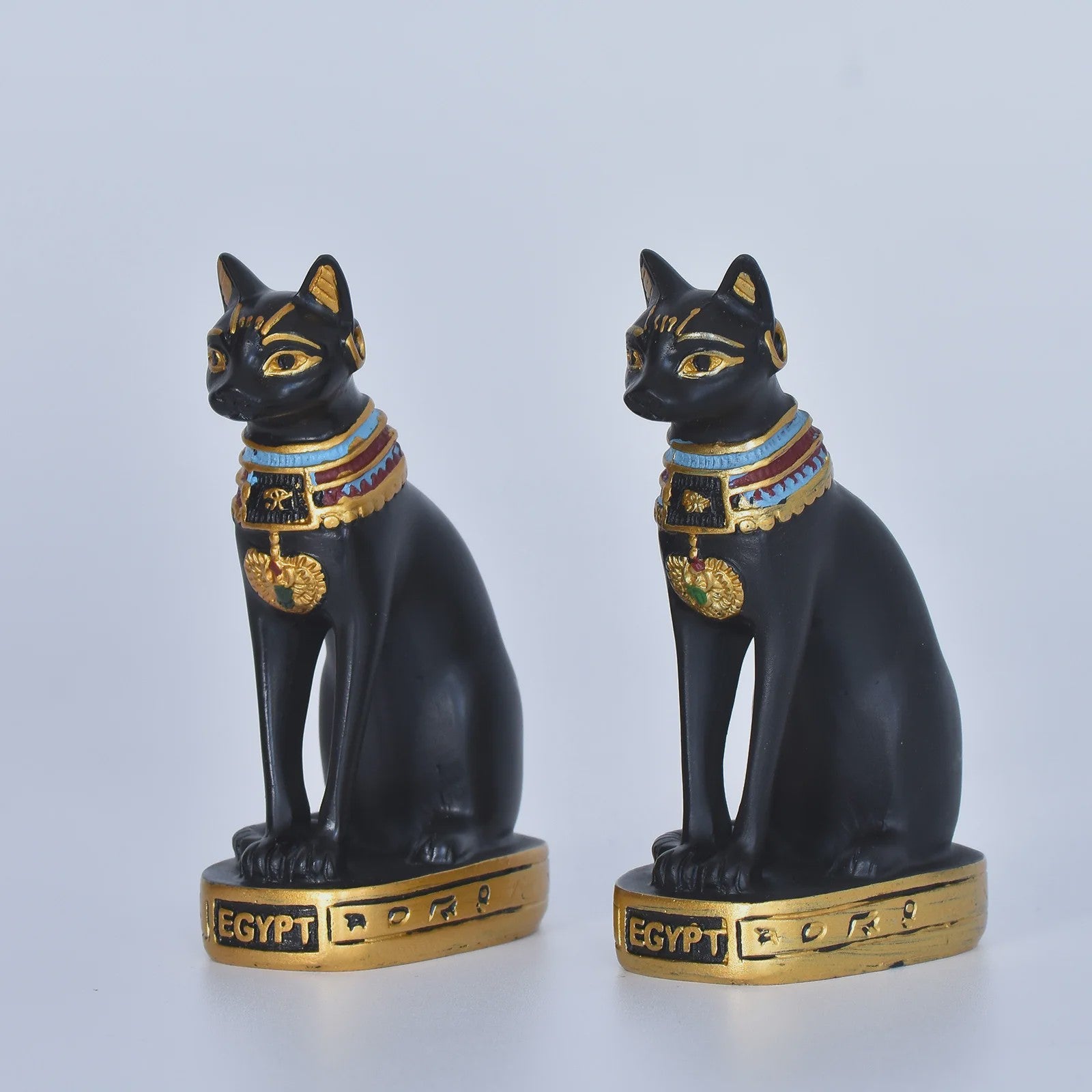 Elegante Egyptische Kattenbeeldjes - Retro Stijl & Sfeervolle Decoratie