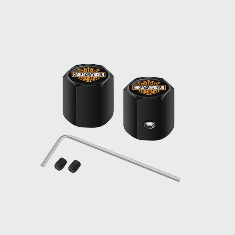 Set Aluminium Ventieldopjes Anti-diefstal voor Harley Davidson Motorfietsen (Softail, Sportster)
