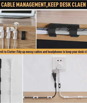 Zelfklevende Kabel Clips Organizer - Set van 20 Stuks voor Thuis, Kantoor & Auto