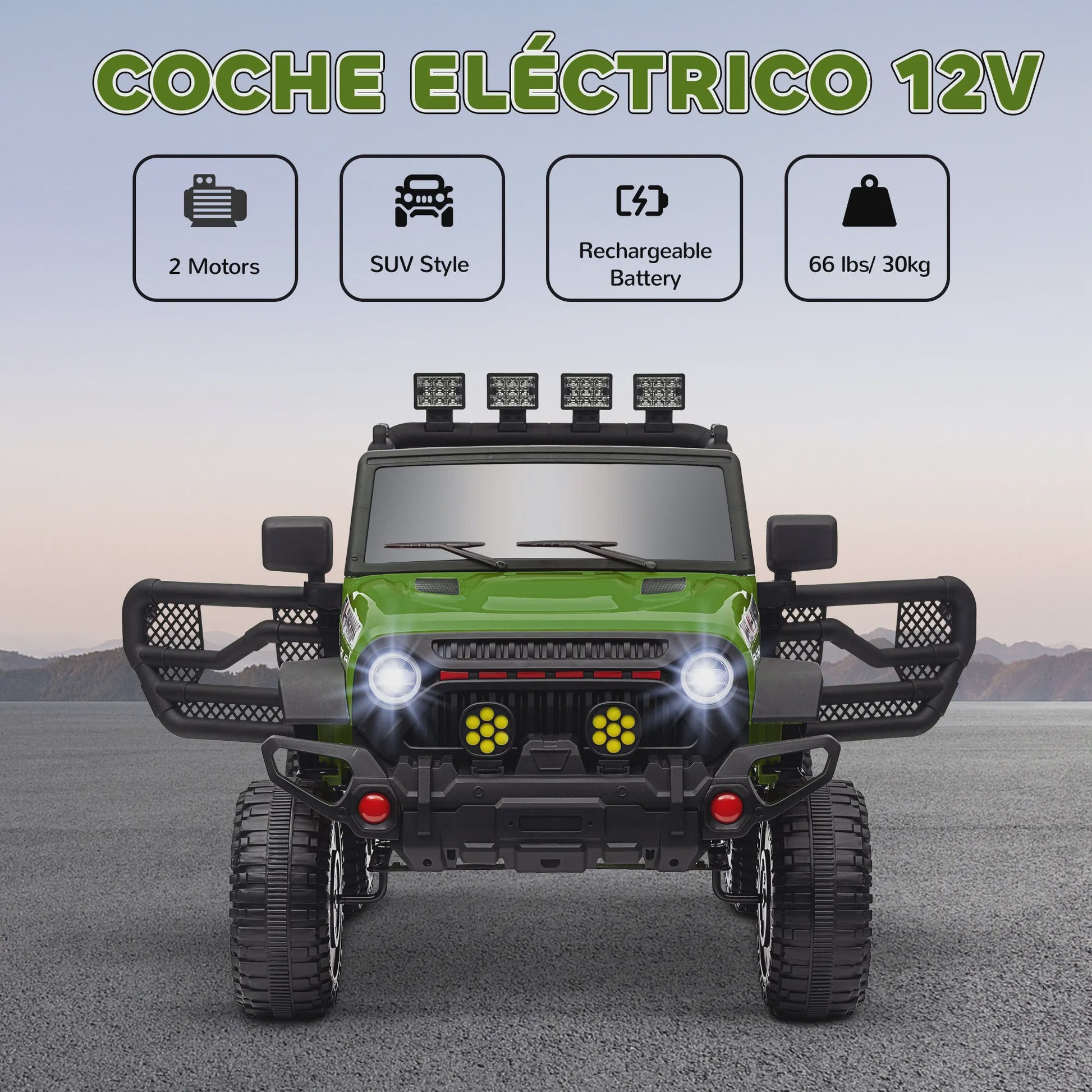Elektrische Kinderauto 12V met Afstandsbediening, LED Verlichting en Muziek - Vanaf 3 Jaar