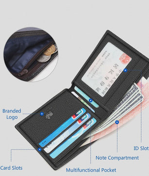 Luxe Heren Portemonnee van Bison Denim | Echt Leer, RFID, Muntvak & Kaarthouder (Model N4470)