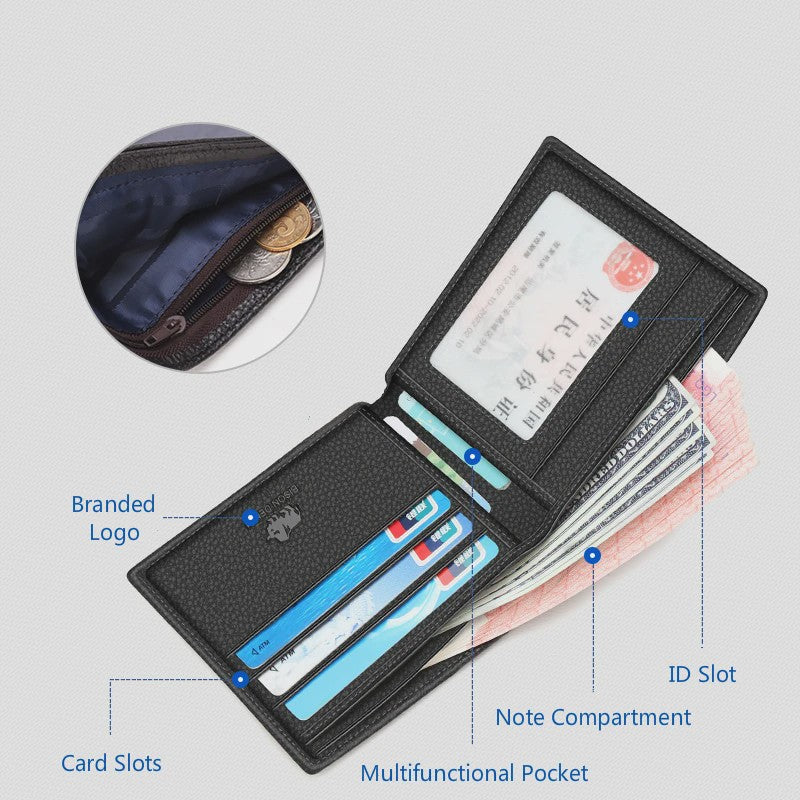 Luxe Heren Portemonnee van Bison Denim | Echt Leer, RFID, Muntvak & Kaarthouder (Model N4470)
