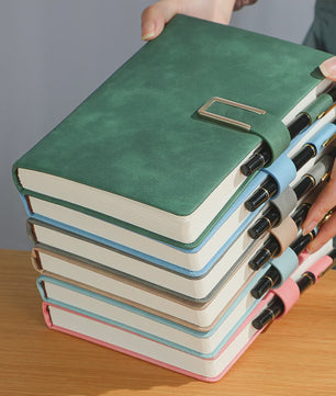 Luxe Vintage A5 Leren Notitieboek met Gepersonaliseerde Kaft - Perfect voor Werk & Studie