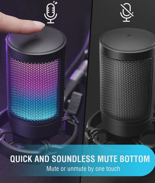 FIFINE Ampligame USB Microfoon voor Gaming & Streaming met Popfilter, Shock Mount & Gain Control