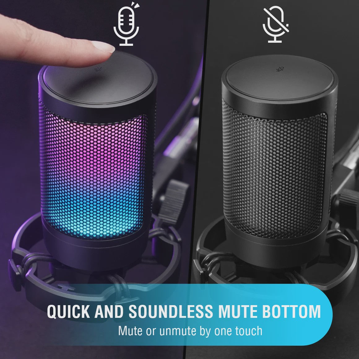 FIFINE Ampligame USB Microfoon voor Gaming & Streaming met Popfilter, Shock Mount & Gain Control