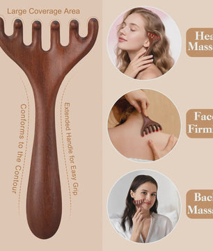 3-delige Houten Scalp Massager Set - Hoofdhuid Massage & Haarverzorging voor Dreads