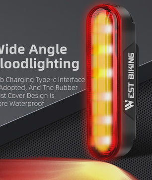 Slimme Fietslamp Achterlicht met Laser & Rem sensor - USB Oplaadbaar, Waterdicht