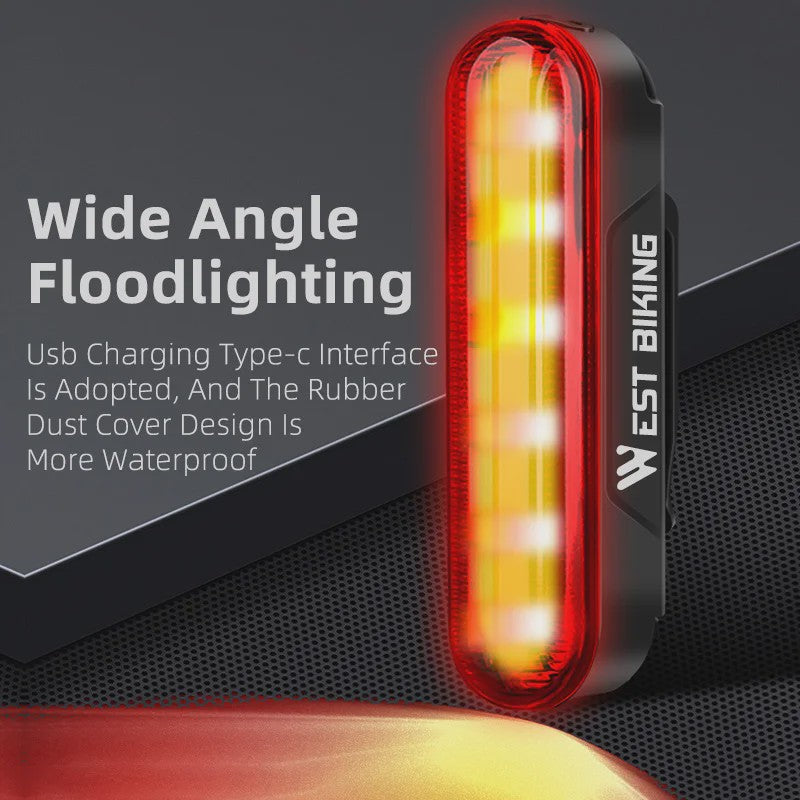 Slimme Fietslamp Achterlicht met Laser & Rem sensor - USB Oplaadbaar, Waterdicht