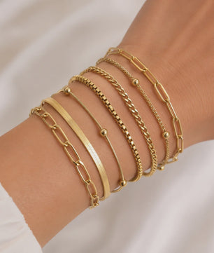 Set van 5 RVS Schakelarmbanden - Minimalistisch & Verstelbaar