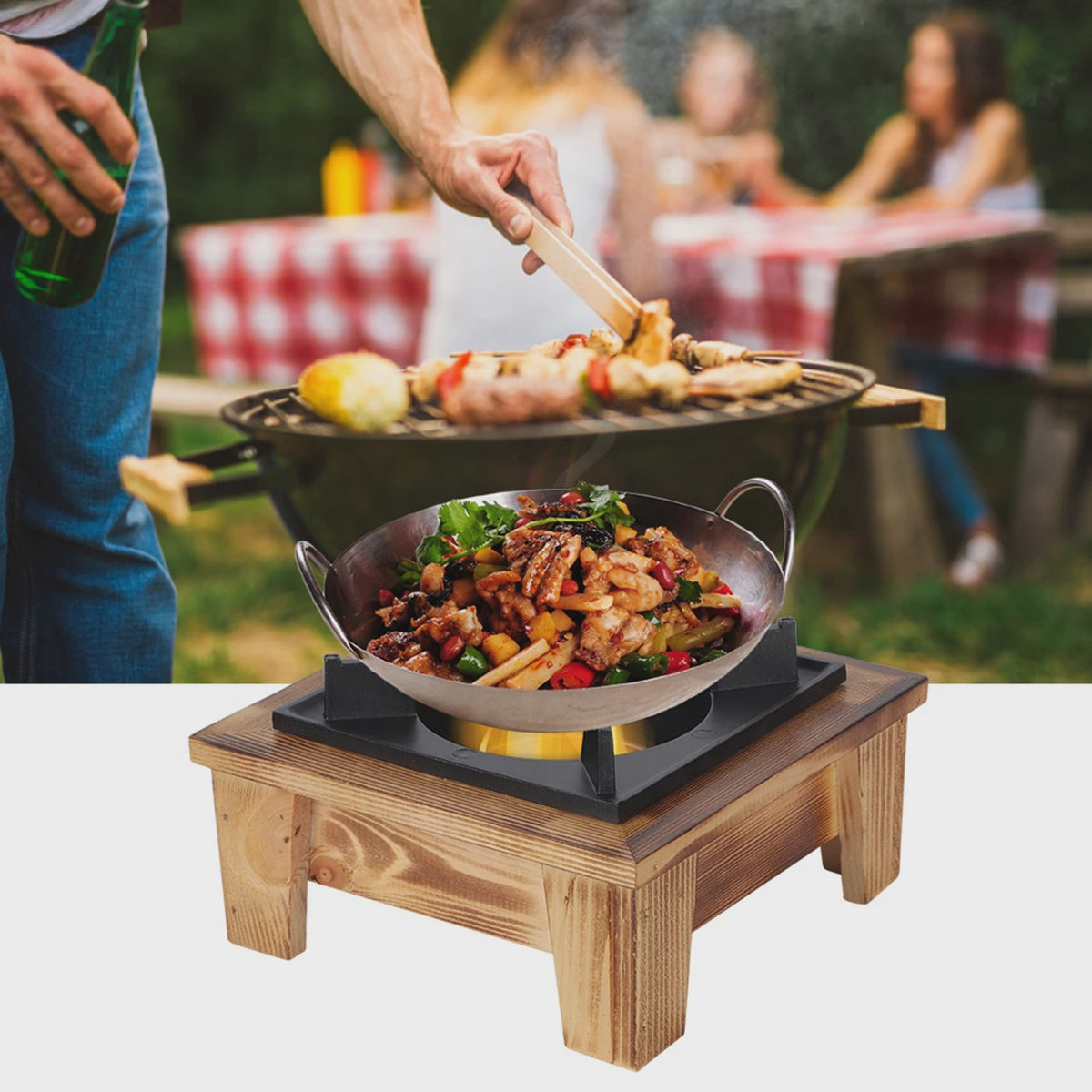 Draagbare Houtskooloven & Barbecue - Compacte Keukenuitrusting voor Buiten