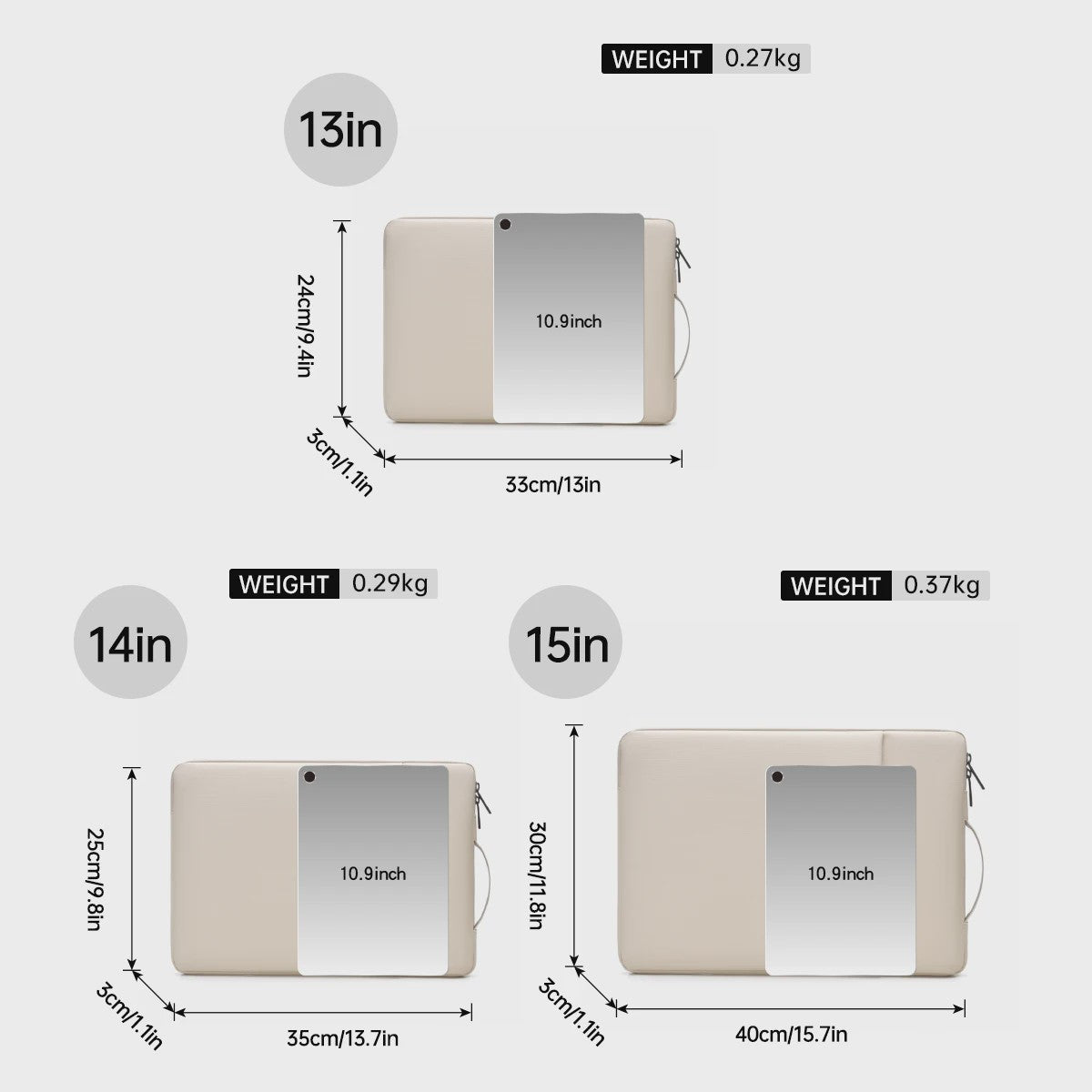 Universele Laptop Sleeve 13.3-15.6 inch - Beschermhoes met Handvat & Extra Vak