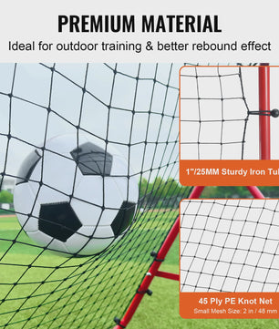 VEVOR Voetbal Rebounder Net - Draagbaar, Verstelbaar Hoek, Training Hulp