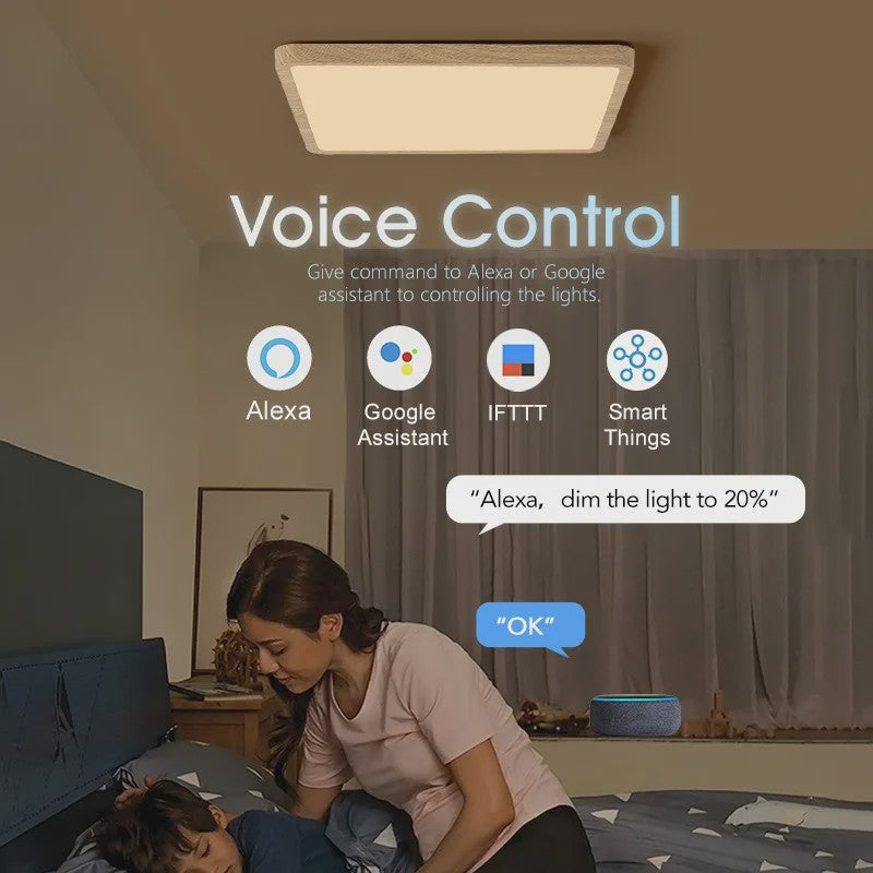 Moderne Smart LED Plafondlamp 36W - Dimbare Verlichting met App & Spraakbesturing