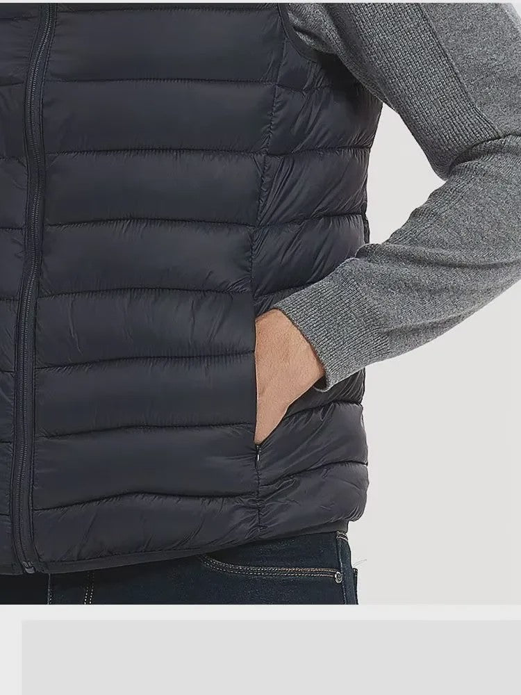 Herfst/Winter Heren Gevoerd Vest - Stijlvol en Warm met Opstaande Kraag