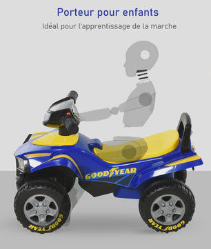 Kinder Quad Loopauto met Licht en Geluid - Blauw/Geel (18-36 maanden)