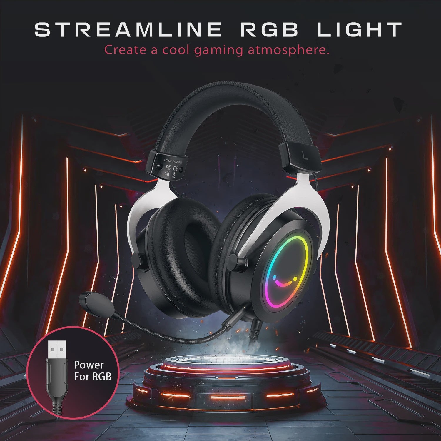 FIFINE AMPLIGAME H3 Gaming Headset met Stereo Geluid, Afneembare Microfoon en RGB