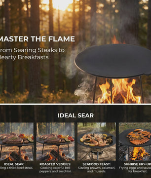 Gietijzeren BBQ Grillplaat met Onderstel - Diameter 45 cm