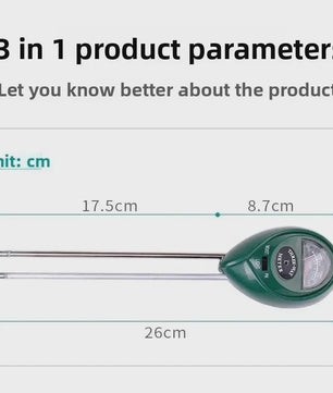 3-in-1 Bodemmeter: Vochtigheid, Licht & pH Tester voor Tuinplanten