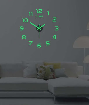 XL Lichtgevende Wandklok Stickers - DIY Klok voor Woonkamer & Slaapkamer