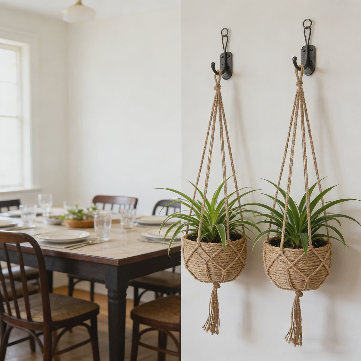 Macramé Plantenhanger - Decoratieve Hangmand voor Binnen & Buiten