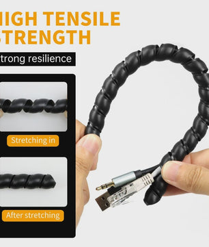 Flexibele Kabel Beschermhoes - Spiralen Kabelgoot voor Kabelmanagement (Zwart/Wit, 8-20mm)